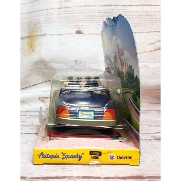 Vintage 2000 Autopia Cars Disneyland Chevron Toy Car - Pull Back Rolling Gift - Picture 6 of 14